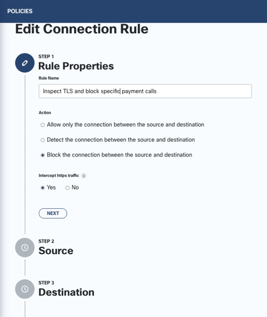 Edit Connection Rule